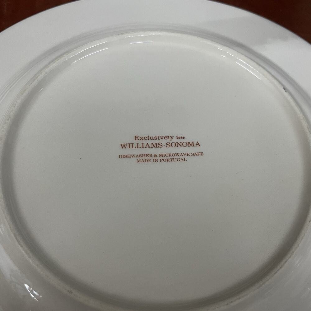 Set Of 3 William Sonoma Botanical Wreath Salad Plates 8 1/4" Made in Portugal - Picture 4 of 8
